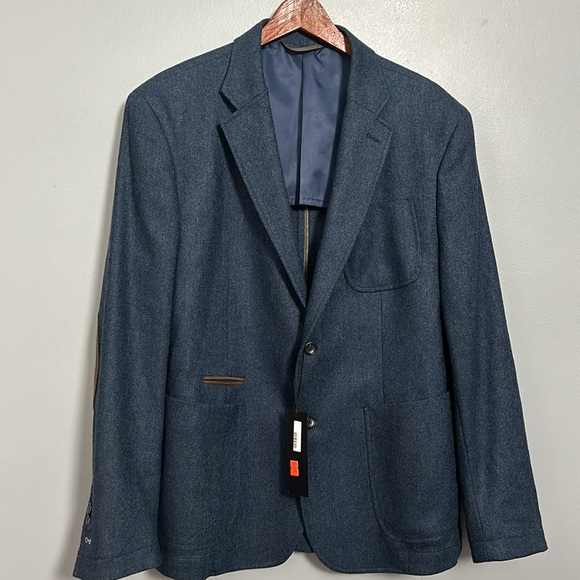 Report Collection Sport Fit Navy Herringbone style Blazer size XL- NWT - Picture 3 of 17